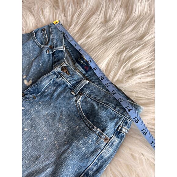 American Eagle Outfitters Women's Denim Distressed Bleach Jean Shorts Blue SZ 6‎ - Picture 7 of 9